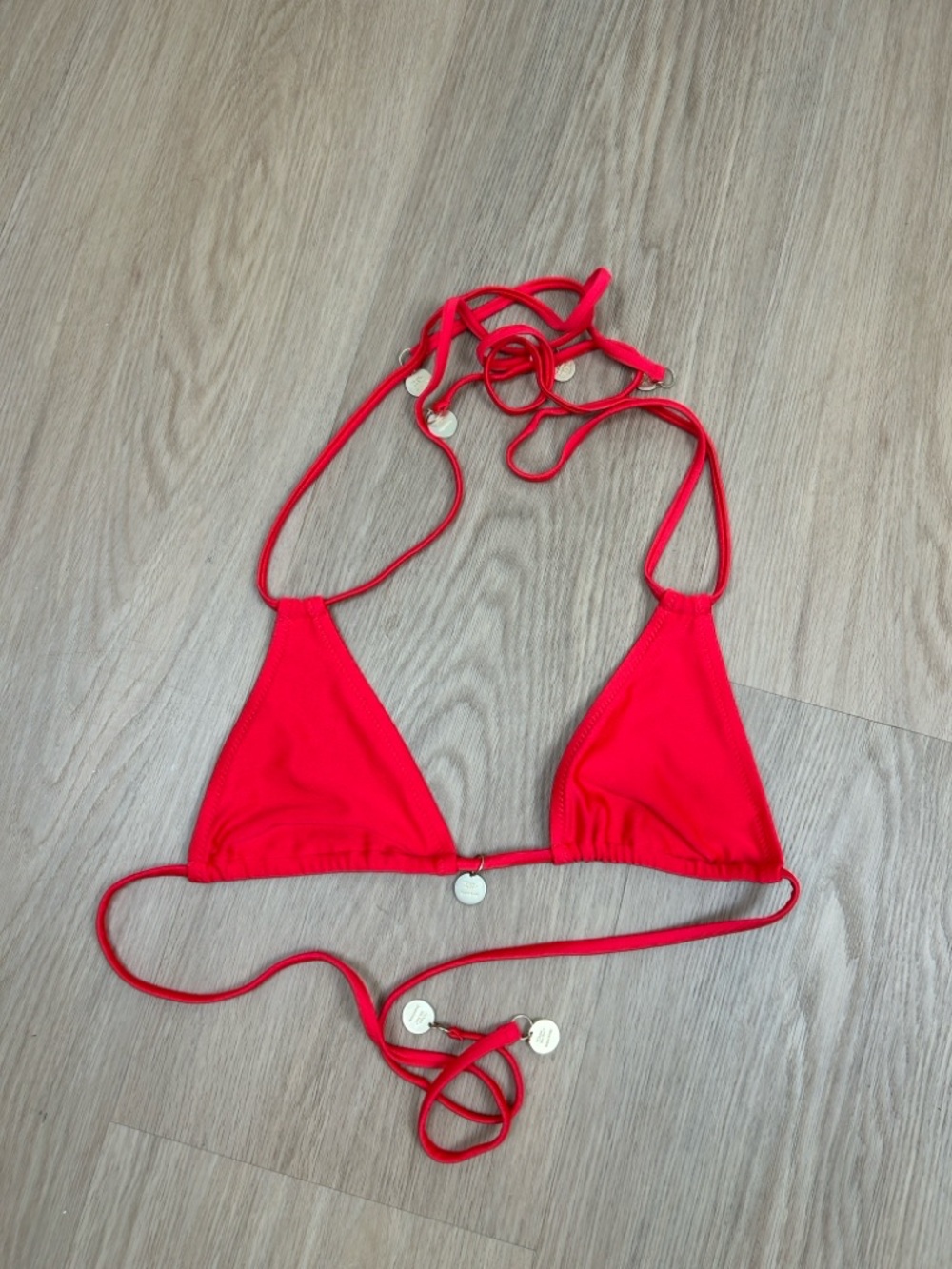 NWOT Kulani Kinis Halter Bikini Top in Cherry Crush S - Picture 5 of 8